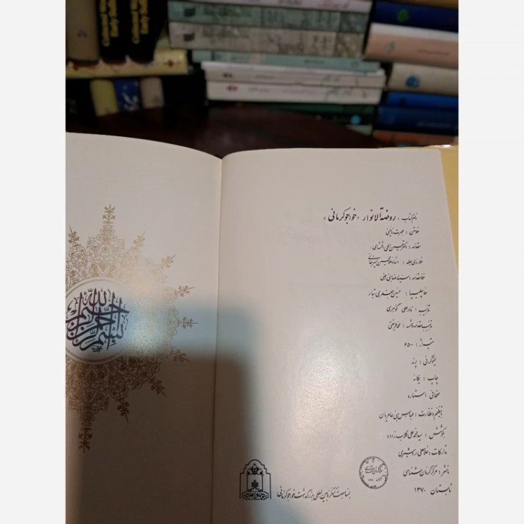 روضه الأنوار تألیف خواجوی کرمانی ، استاد امیر خانی ، گلاسه و رنگی