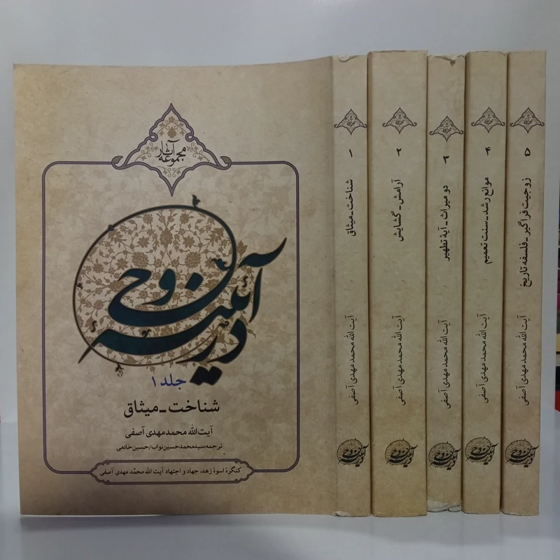 در آینه وحی 5جلدی نویسنده آیت الله محمد مهدی آصفی  ترجمه سید محمد حسین نواب ، حسین خادمی