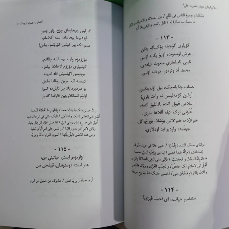 (دیوان امام علی ( ع )) برگردان منظوم ترکی از دیوان منسوب به حضرت علی (ع) حضرت علی شعر دیوانی نین تورکجه منظوم چئویریسی