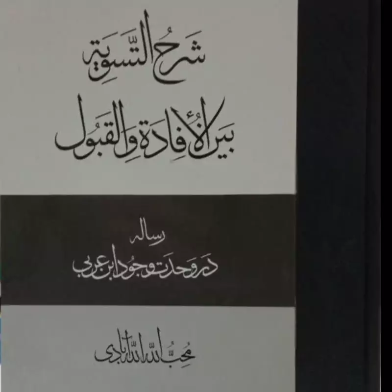شرح التسویه بین الافاده و القبول(رساله در وحدت وجود ابن عربی) نویسنده محب الله الله آبادی